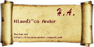 Hlavács Andor névjegykártya